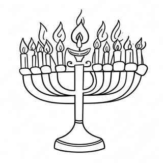 Pagina da Colorare Menorah Colorata | pagina da colorare Ebraico