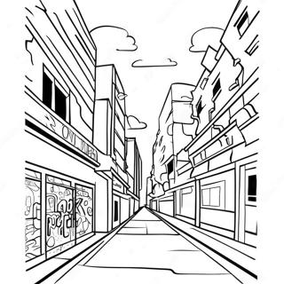 Pagina da Colorare di Arte Stradale Vibrante di Memphis | pagina da colorare Memphis