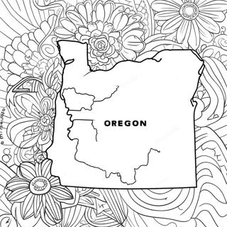 Pagina da Colorare della Mappa dello Stato dell'Oregon | pagina da colorare Oregon
