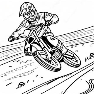 Pagina da Colorare Eli Tomac in Gara su Pista di Terra | pagina da colorare Eli Tomac