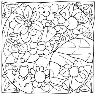 Pagina da Colorare di un Colorato Copriletto per la Scuola Materna | pagina da colorare Coperta dell'asilo