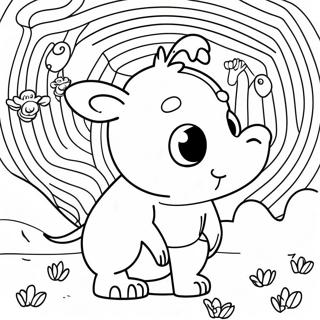 Pagina da Colorare di un Divertente Labirinto Animale | pagina da colorare Labirinto