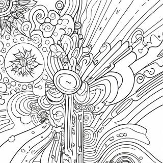Pagina da Colorare di Arte Glitch Astratta | pagina da colorare Glitch