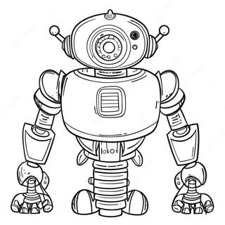 Pagina da Colorare di un Robot Metallico | pagina da colorare Metallo
