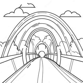 Pagina da Colorare del Ponte Arcobaleno Colorato | pagina da colorare Ponte