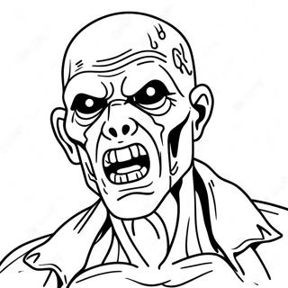 Pagina da Colorare Zombie Gore Inquietante | pagina da colorare Gore
