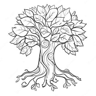 Pagina da Colorare Albero Gratitudine | pagina da colorare Grato