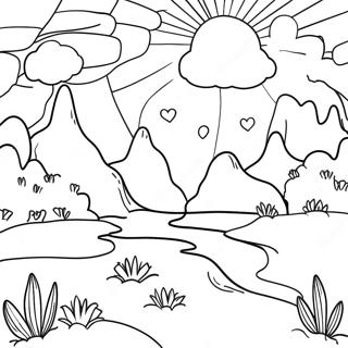 Pagina da Colorare Paesaggio Surreale Dreamcore | pagina da colorare Dreamcore