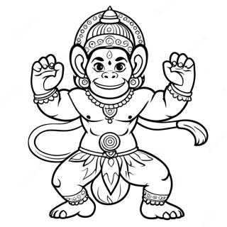 Pagina da Colorare di Hanuman | pagina da colorare Hanuman