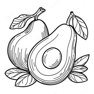 Pagina da Colorare con Avocado | pagina da colorare Avocado