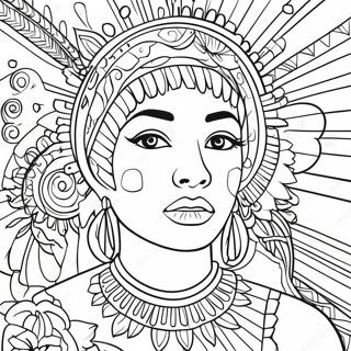 Pagina da Colorare di Arte Chicana Vivace | pagina da colorare Chicano