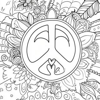 Pagina da Colorare di Pace e Amore | pagina da colorare Pace e Amore