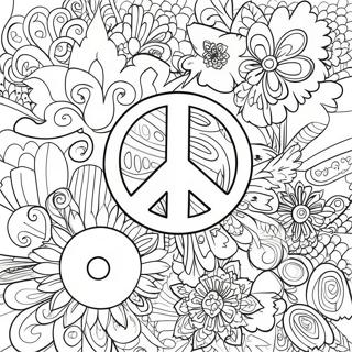 Pagina da Colorare di Simboli di Pace Colorati | pagina da colorare Pace e Amore