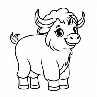 Pagina da Colorare Yak Cucciolo Carino | pagina da colorare Yak