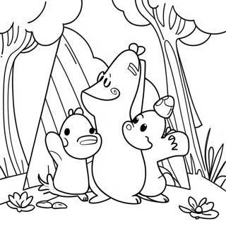 Pagina da Colorare Famiglia Moomin Avventurosa | pagina da colorare Moomin
