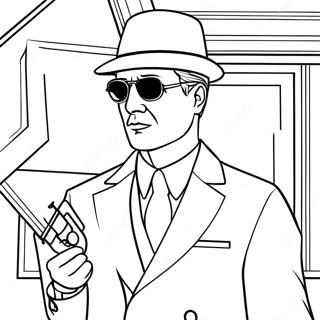 Pagina da Colorare Spia Agente Segreto | pagina da colorare Spia