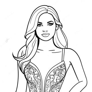 Pagina da Colorare della Top Model Fashionista | pagina da colorare Top Model