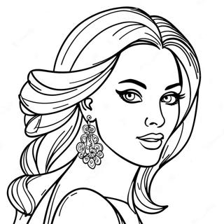 Pagina da Colorare della Top Model Glamour | pagina da colorare Top Model
