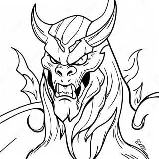 Pagina da Colorare del Diablo Feroce con Fiamme | pagina da colorare Diablo