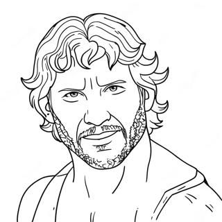 Pagina da Colorare di Kenny Omega in Azione | pagina da colorare AEW
