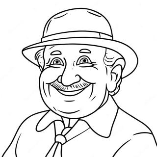 Pagina da colorare Papà divertente con un grande sorriso | pagina da colorare Papà