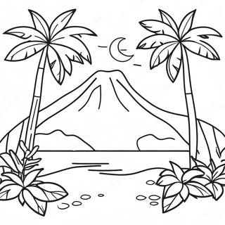Pagina da Colorare Paradiso Tropicale | pagina da colorare Paradiso