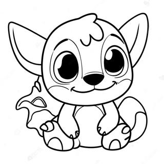 Pagina da colorare di Stitch e Toothless | pagina da colorare Stitch e Sdentato