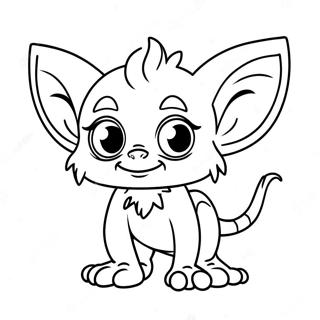 Pagina da Colorare Carino Gremlin con Grandi Occhi | pagina da colorare Gremlins