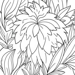 Pagina da Colorare di un Cespuglio Verde Soffice | pagina da colorare Cespuglio