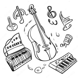 Pagina da Colorare di Strumenti Musicali | pagina da colorare Suono