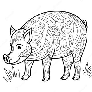 Pagina da colorare di un cinghiale selvatico | pagina da colorare Cinghiale