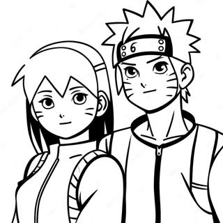 Pagina da Colorare di Naruto e Hinata | pagina da colorare Naruto e Hinata
