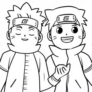 Pagina da Colorare di Naruto e Hinata che si Tengono per Mano | pagina da colorare Naruto e Hinata