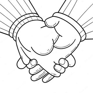 Pagina da Colorare del Cute BF che si Tiene per Mano | pagina da colorare BF