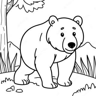 Pagina da Colorare dell'Orso Bruno | pagina da colorare Marroni