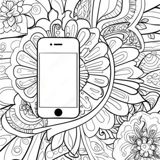 Pagina da Colorare iPhone 14 con Sfondo Colorato | pagina da colorare iPhone 14