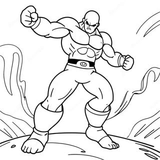 Pagina da Colorare Jiren in Posizione di Battaglia | pagina da colorare Jiren
