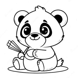 Pagina da Colorare di Combo Panda | pagina da colorare Combo Panda