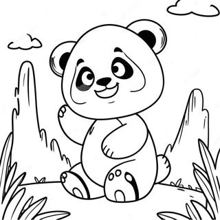 Pagina da Colorare di Combo Panda Avventuroso | pagina da colorare Combo Panda