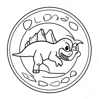 Pagina da Colorare del Logo Dinoco | pagina da colorare Dinoco