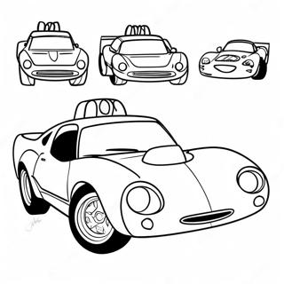 Pagina da Colorare di Auto da Corsa Dinoco | pagina da colorare Dinoco