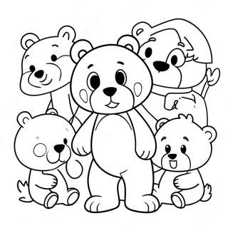 Pagina da Colorare di Carino Orso Brown e Amici | pagina da colorare Brown e Amici