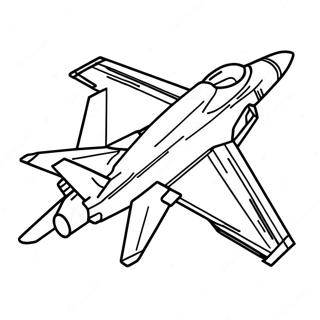 Pagina da Colorare Jet da Combattimento Colorato | pagina da colorare Aerei