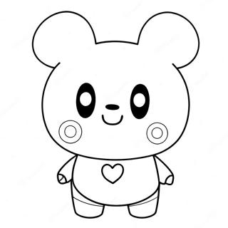 Pagina da colorare di Tata, il personaggio carino di BT21 | pagina da colorare BT21