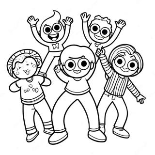 Pagina da Colorare della Festa di Danza dei Doodlebops | pagina da colorare Doodlebops
