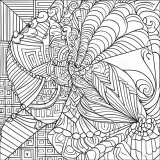 Pagina da Colorare dell'Illusione Geometrica 3D | pagina da colorare Illusione