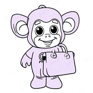 Tinky Winky con la sua borsa viola - Pagina da colorare | pagina da colorare Teletubbies
