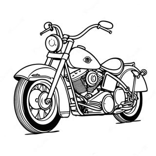 Pagina da Colorare di Moto Harley Vintage | pagina da colorare Harley