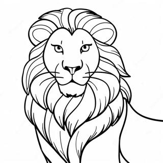 Pagine da Colorare di un Leone Maestoso che Ruggisce | pagina da colorare Leone e Tigre