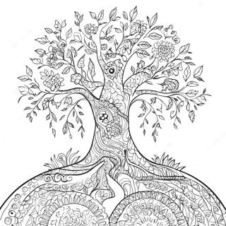 Albero della Vita Adulti Pagine da Colorare
